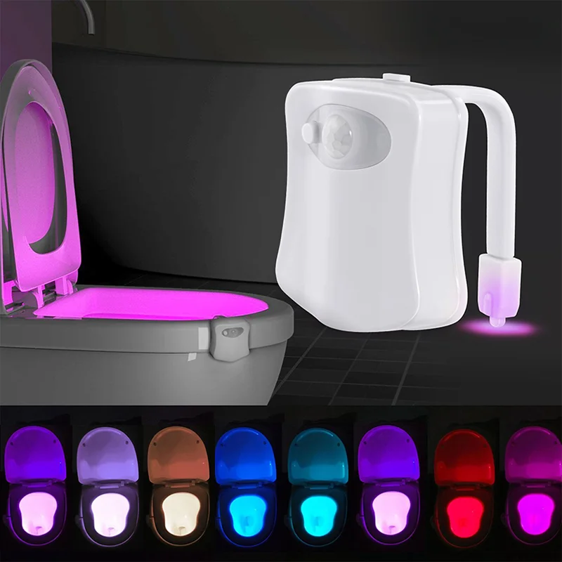 

Toilet Night Light Smart PIR Motion Sensor 8/16Colors LED Bathroom Waterproof Backlight For Toilet Bowl WC Washroom Night Lamp