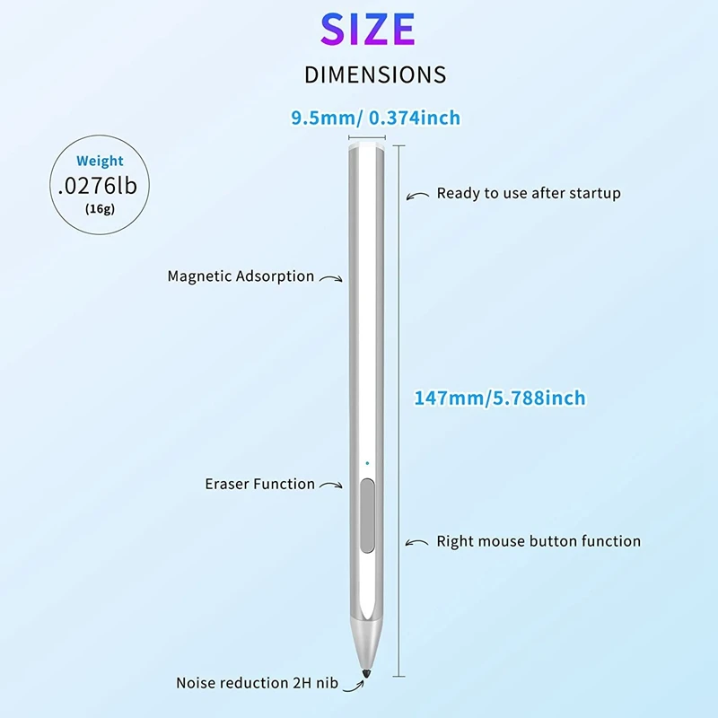 Магнитный стилус для Surface Pro 3/4/5/6/7 X Go 2 книга Latpop 4096 уровней отклонение ладони под