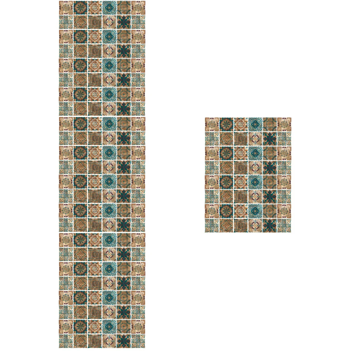 

192 pcs Kitchen Bathroom Wall Stickers Vintage Style Wallpaper Decorative Tile Stickers