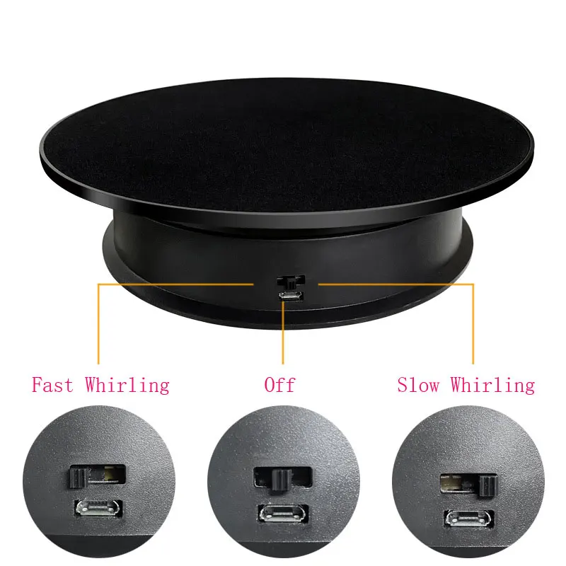 

Electric Rotating Mirror 360 Degree Turntable Platform Battery/USB Power Watch Jewelry Showcase Hot Item Display Stand Holder