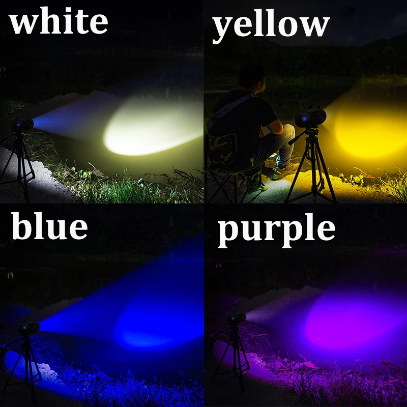 Светодиодный фонарик яркий масштабируемый Водонепроницаемый 4 цвета источник