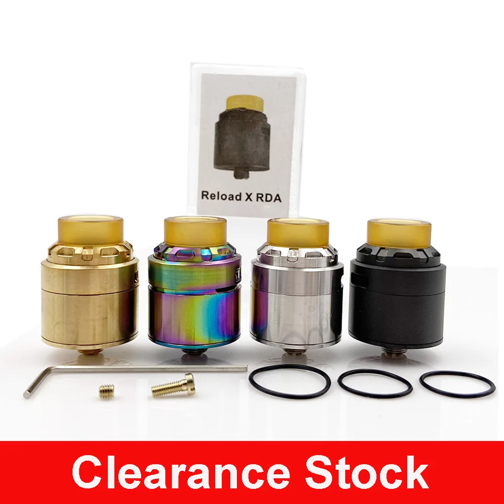 

RunVape Reload X RDA 24mm Top Airflow Design BF Pin Wide Bore Drip Tip Rebuildable Dripping Atomizer Fit 510 Thread Vape Mods