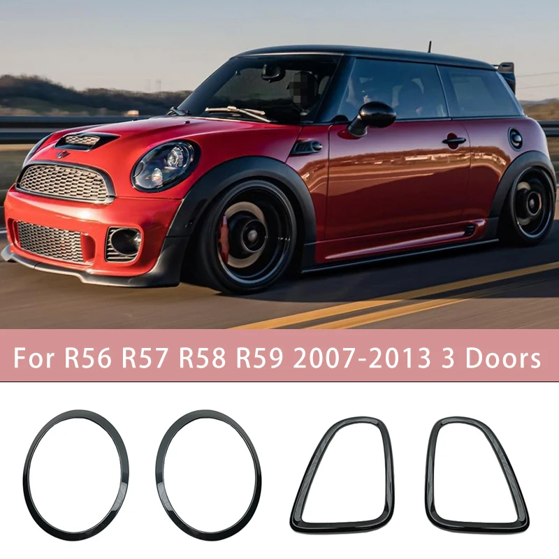 

Gloss Black Car Headlight Head Tail Light Rear Lamps Frame Rings Cover Sticker For MINI Cooper S JCW R50 R55 R56 R57 F54 F60 F56