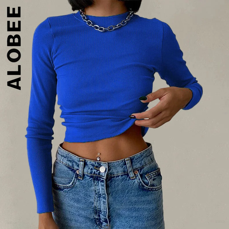 

Alobee Korean Style Shirt Women Long Sleeve Solid Color Party Women's Shirt Lady Chic T-Shirt Retro Loose Female T-Shirt