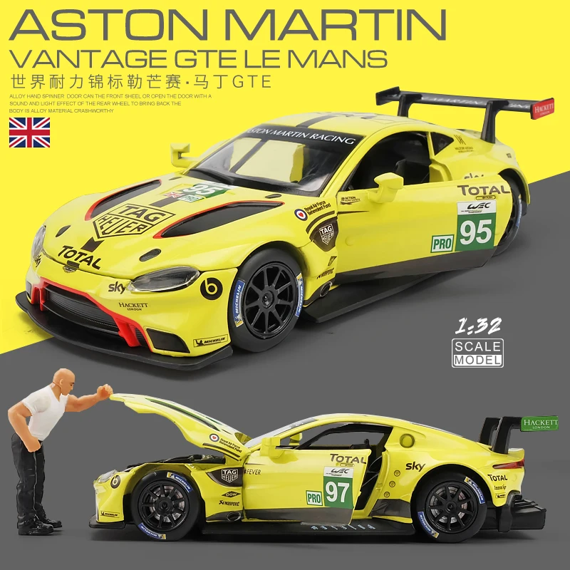 

1:32 Aston Martin Alloy Car Model Le Mans Endurance Race GTE Racing Sound and Light Pull Back Simulation Toy Car Collection