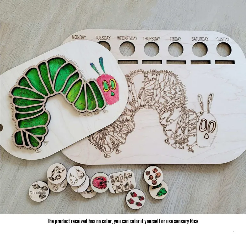 Детская деревянная настольная игра Монтессори Очень голодная гусеница пчела