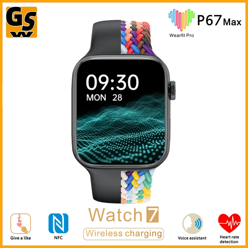 

Смарт-часы P67 MAX из нержавеющей стали, NFC, Bluetooth, 2022 дюйма, 45 мм