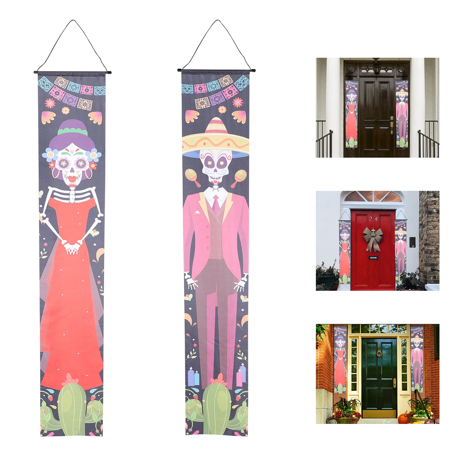 

Door Sign Banner Party Decoration Yard House Haunted Decorations Treat Or Trick Couplet Halooween Front Decor Welcome Supplies