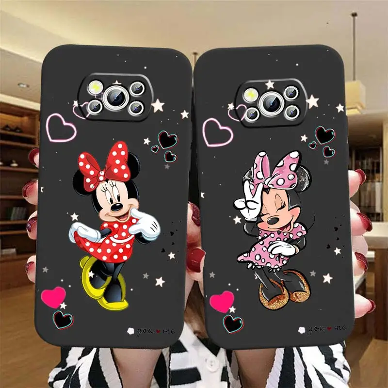 

Mickey Minnie Disney Cute Art Phone Case For Xiaomi Mi Poco X5 X4 X3 NFC F5 F4 F3 GT M5 M5s M4 M3 Pro C50 C40 5G Black Cover