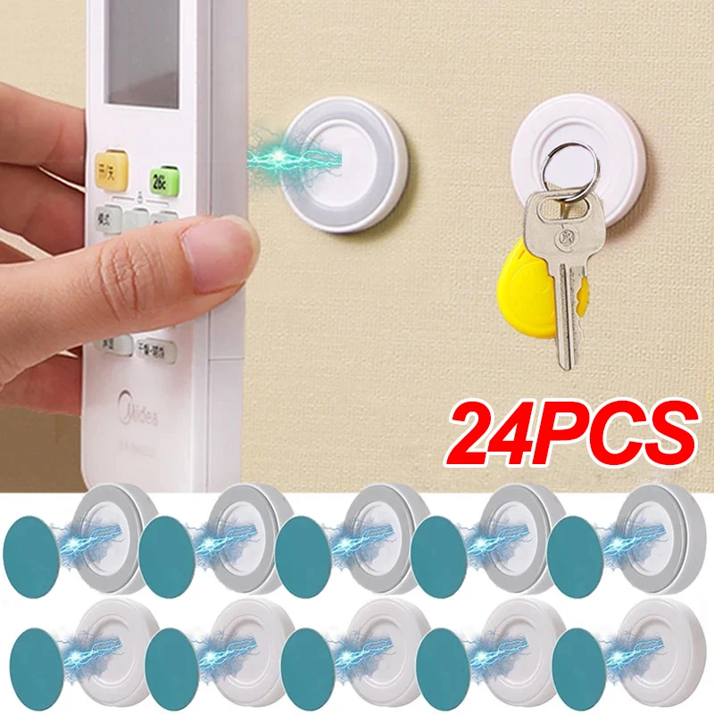 

Organizer Control Remote 24pcs Home Mounted Storage Wall Fridge Hooks Magnet Holder Hook For Anti-lost Strong Sticker Magnetic