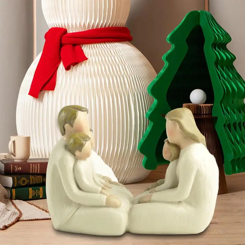 

Красивое теплое семейное праздничное украшение для рабочего стола, украшения для семьи из смолы, подарок, подходит для спальни, гостиной, ст...