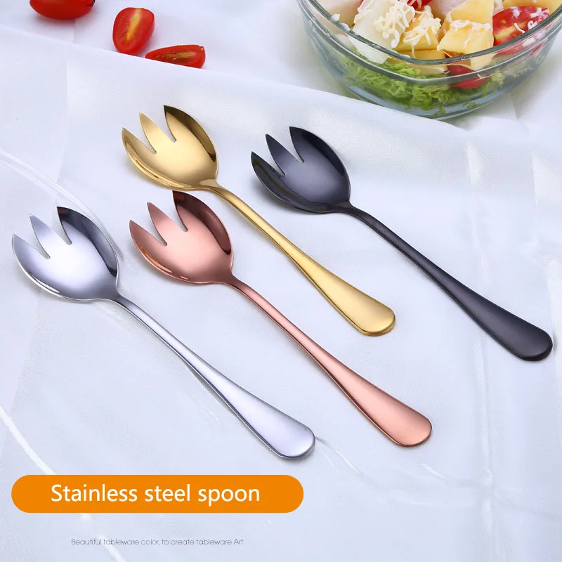 

Golden Salad Spoon Stainless Steel Spoon Cutlery Unique Decorated Dessert Spoon Western Tableware