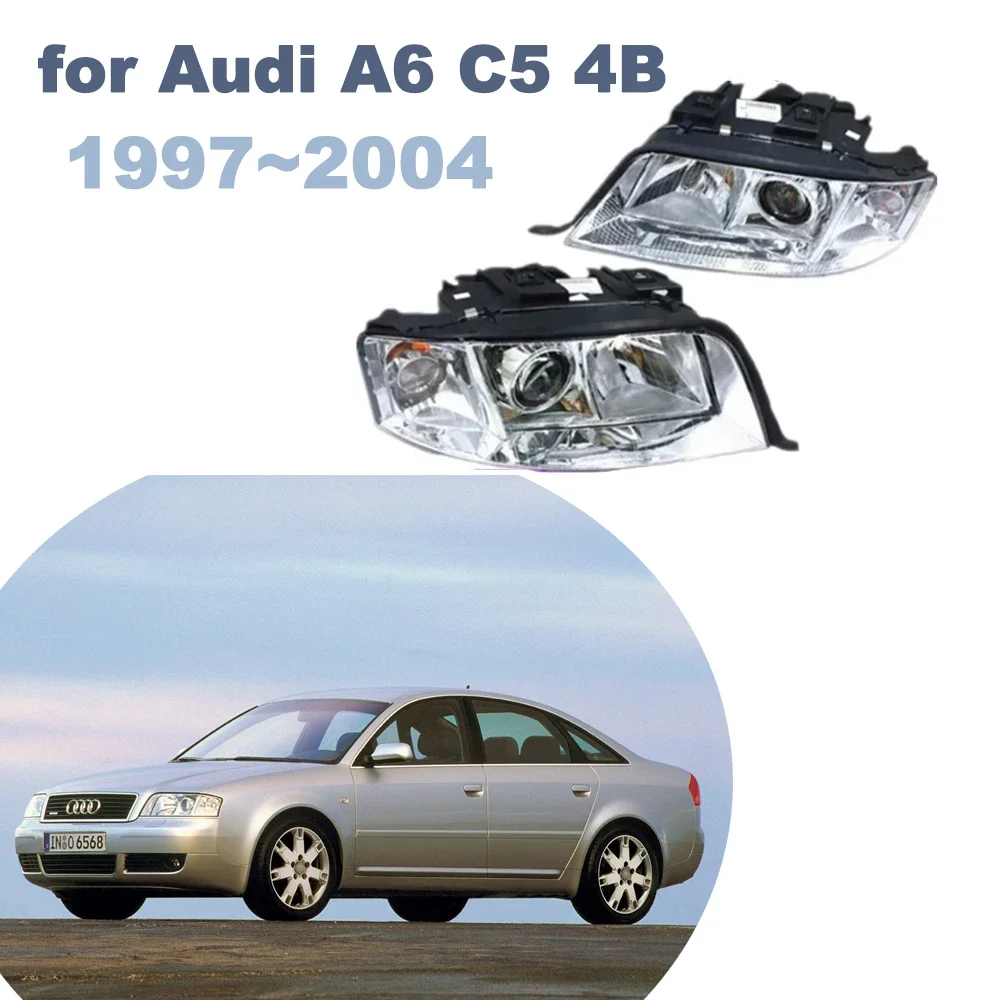 

Автомобильные фары в сборе для Audi A6 C5 4B 1997 ~ 2005, 2000 2001 2002 2003 2004 противотуманные боковые фонари, часть карты, угловые галогенные передние фонари, светодиодные аксессуары 1998 1999