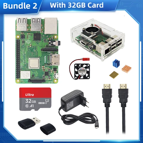 Оригинальная модель телефона + комплект + акриловая деталь + адаптер питания + радиатор дополнительно 32 64 128 Гб SD-карта для Pi 3B + - изображение