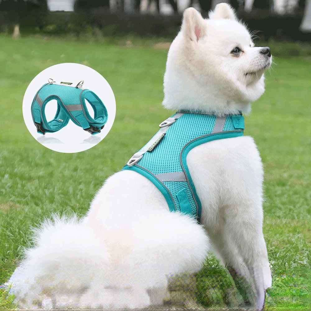 

Светоотражающий Поводок для собак, нагрудный ремень из дышащей сетки, для щенков