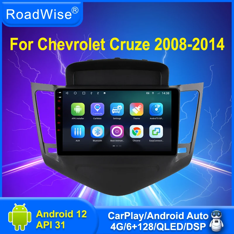 

Автомагнитола Roadwise 2 din, мультимедийный проигрыватель на Android для Chevrolet Cruze 2008, 2009, 2010, 2011, 2012, 2014, 4G, Wi-Fi, GPS, DVD, DSP, IPS, автостерео