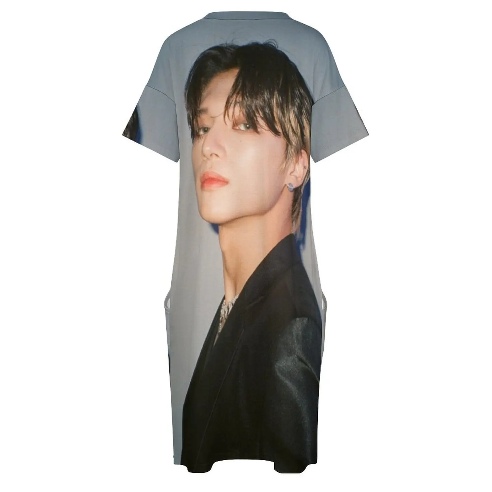 ATEEZ Wooyoung свободное платье с карманами танцевальные платья женское элегантное