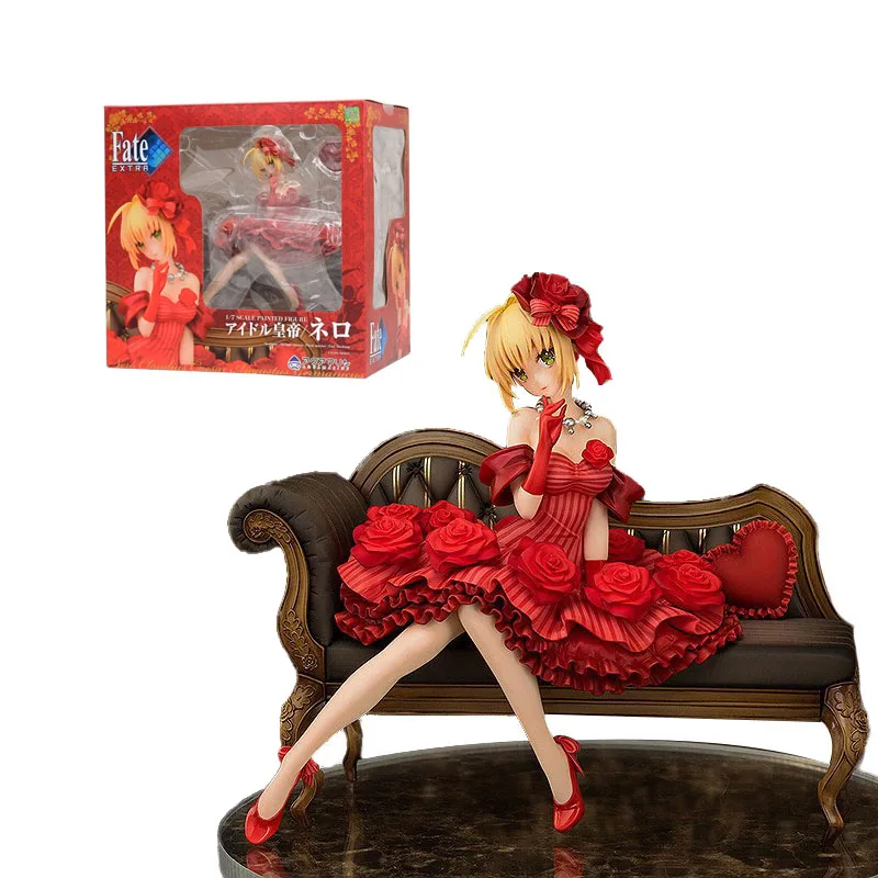 

19cm Saber Figure Characters Popular Hot Anime Fate Stay Night Red Idol Emperor Dress Model Dolls Toy Gift Collect Ornaments PVC