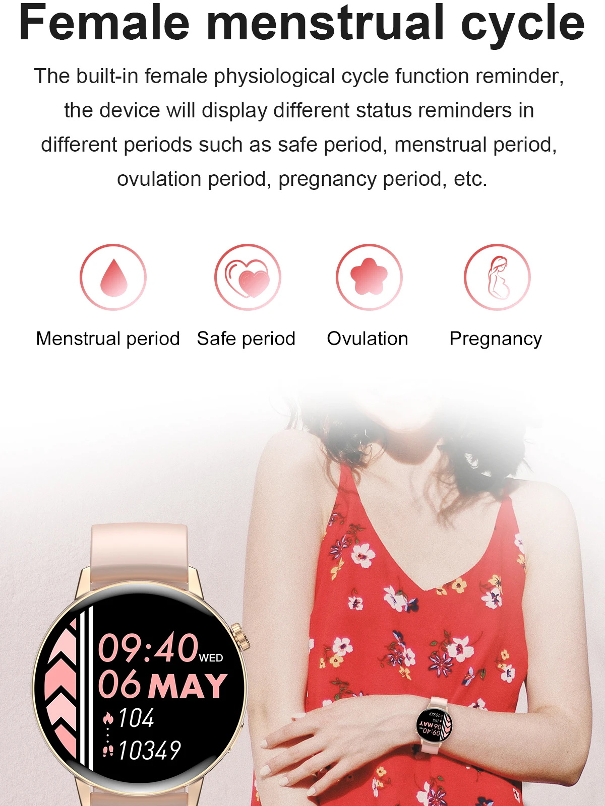 Смарт-часы LEMFO для женщин Bluetooth 1.32-дюймовый HD большой экран женский менструальный