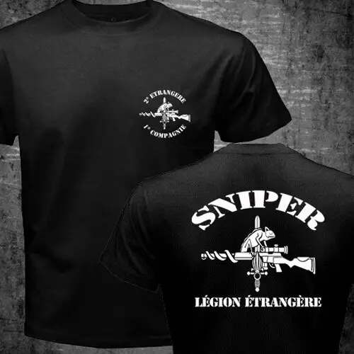 

Amazing Tees Men t shirt Double-sided Oversized New French Foreign Legion 2e Légion Etrangère Special Forces Sniper logo T-shirt