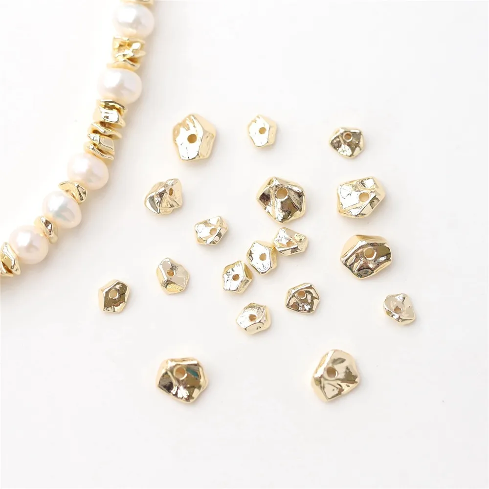 Медное настоящее золото необычные плоские бусины специальной формы маленькие