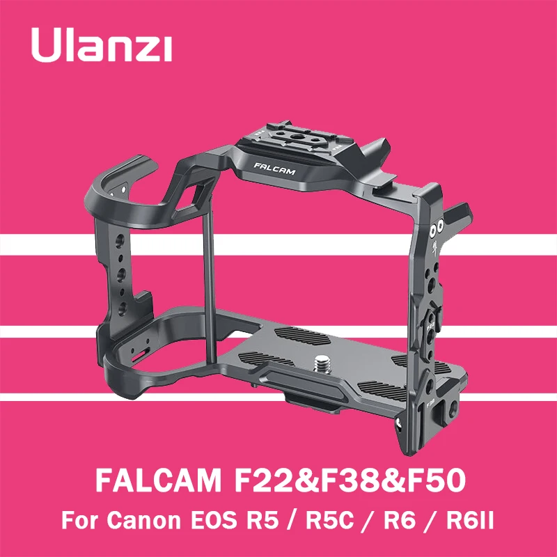 FALCAM Quick Release System Camera Cage Rig For Canon EOS R5 R5C R6 R6II Protective Case With Cold Shoe Mount