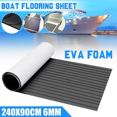 900x2400x6 мм EVA искусственный Тиковый коврик для лодки, напольный лист, напольное покрытие для яхты, Противоскользящий коврик, самоклеящийся коврик для транспортного средства