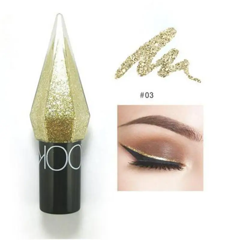 Diamond Shiny Eye Liners Eyeshadow Waterproof Silver Rose Gold Color Glitter Sequins Eyeliner Shadow Makeup Beauty Cosmetics