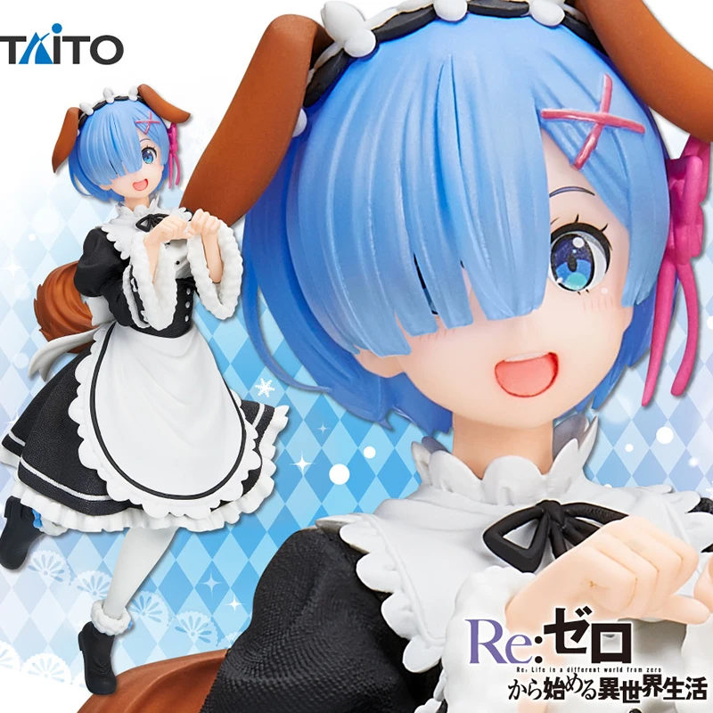 

20cm Original Taito Coreful Re Zero Starting Life in Another World Rem Memory Snow Puppy PVC Action Doll Model Figure Toys