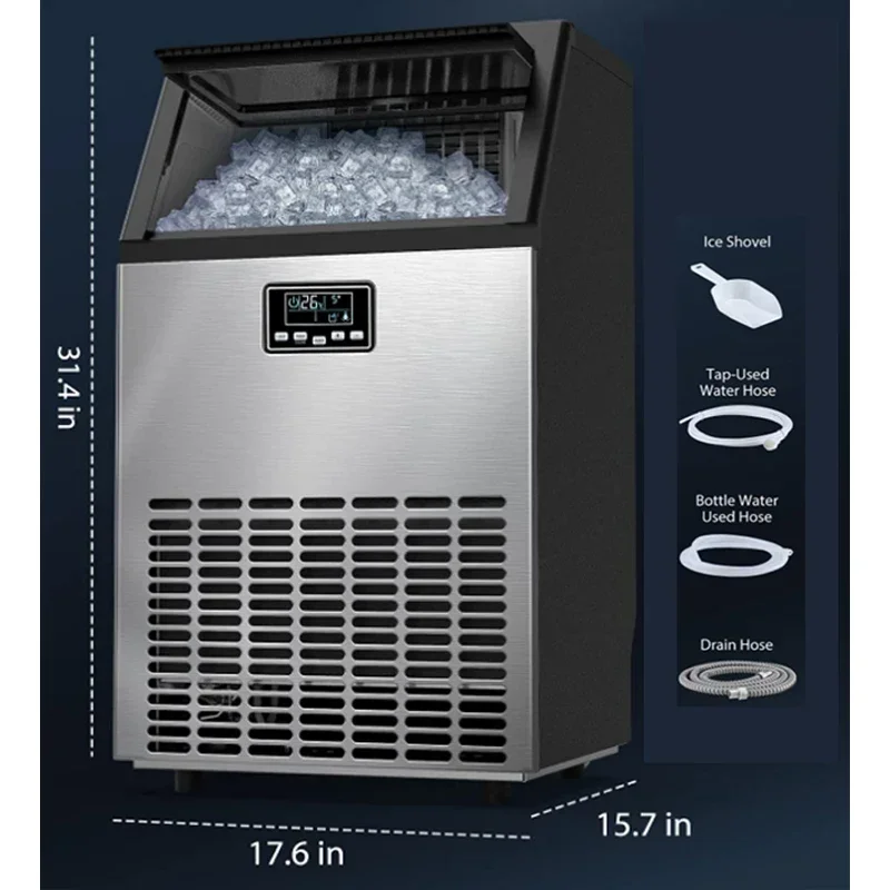 68 кг льдогенератор коммерческий 100 фунтов/24 ч машина из нержавеющей стали под