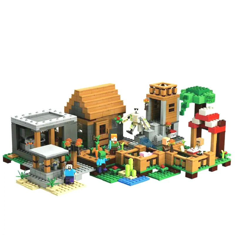 

The Village Special Edition Building Blocks With Steve Action Figures Compatible Minecraftingly My World Set Toy 21128