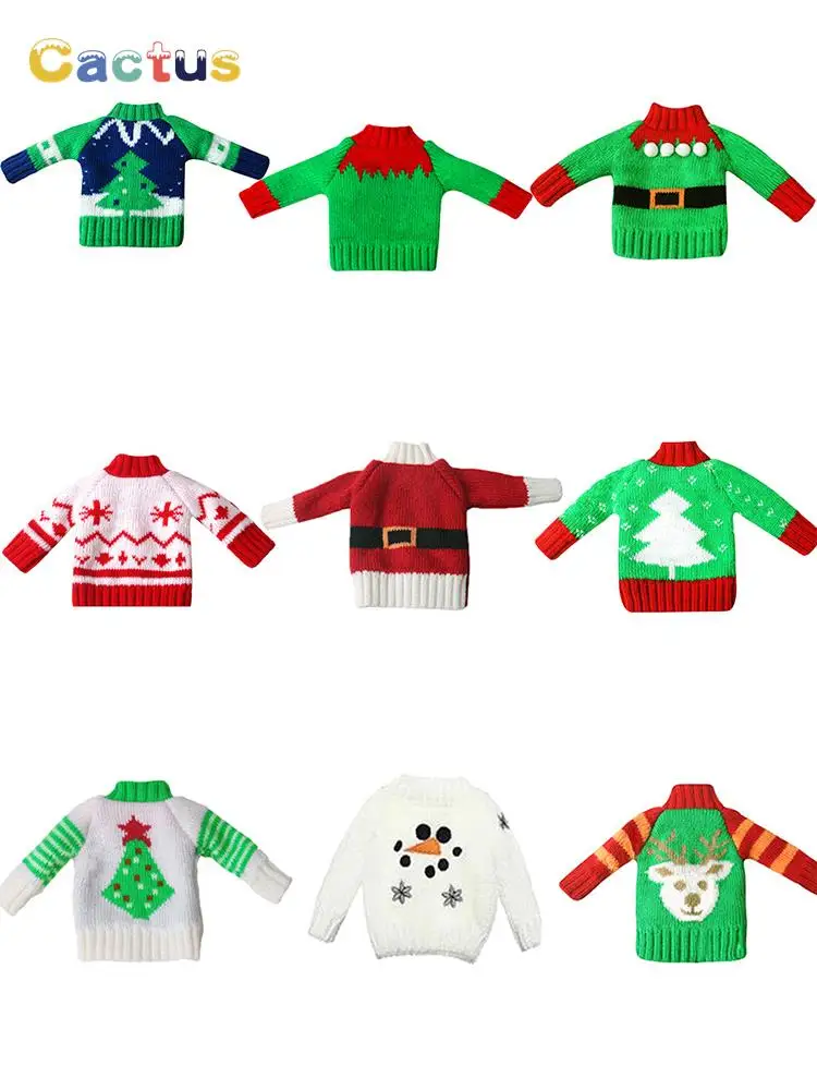 Christmas Bookshelf Elf Doll Mini Sweater Baby Fairy Clothes Christmas Costume Decor Toy Children's Gifts