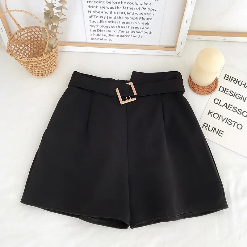 Fashion 2023 Summer Chiffon High Waist Wide-legged Shorts Casual Versatile Slim Straight Hot Pants For Women's Clothing Y2K