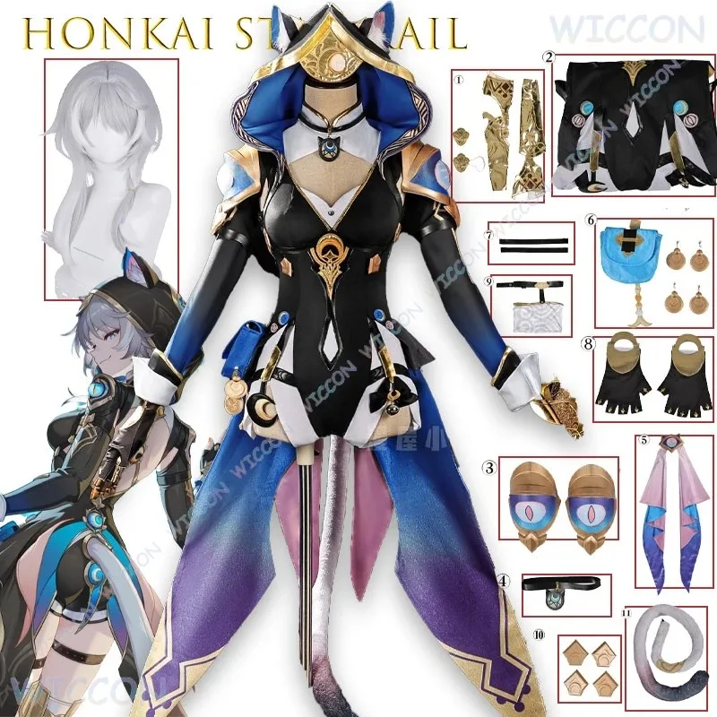 Фото Zizi 2025 Honkai Star Rail Cipher Ophiuchus Двенадцать Титанов Официальный Косплей Костюм Игровой Персонаж Аниме Конвенский Стиль Двойной P №2