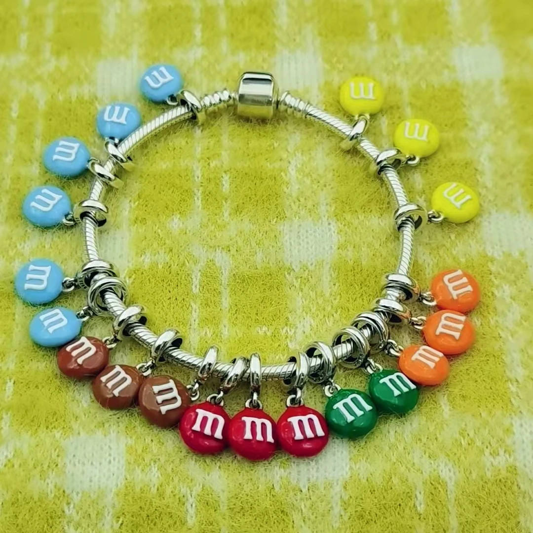 

Food Series 925 Sterling Silver Red Green Yellow Blue Beans Dangle Beads Charms Fit Original Brand Bracelet Jewelry Making