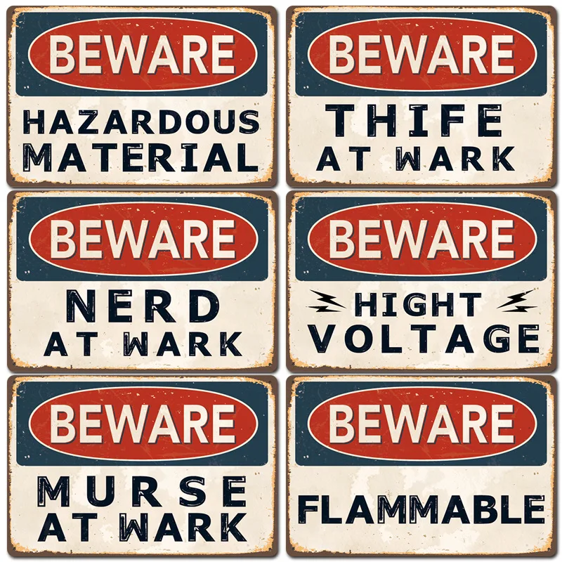 

Новый Остерегайтесь Ретро оловянной живописи наружный Предупреждение знак предупреждающий знак для двора Безрамная декоративная подвесн...