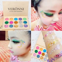 15 color childrens eye shadow sequins pearl stage makeup eye shadow palette performances with sparkling powder makeup palette