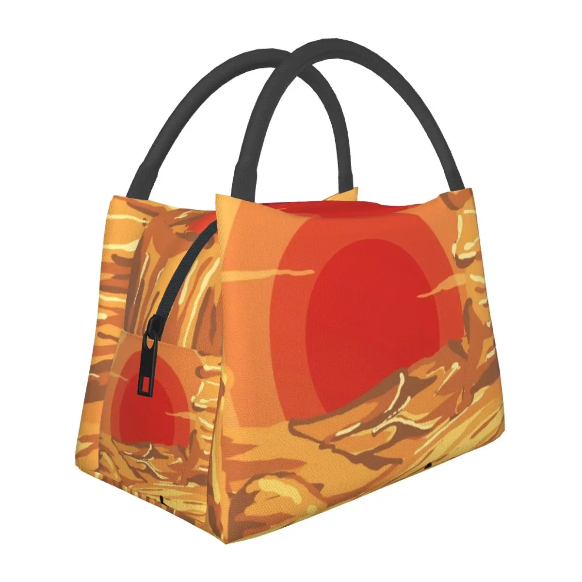

Desert Caravan Lunch Bag Red Sunset Print Casual Lunch Box Office Convenient Thermal Lunch Bags Men Oxford Graphic Cooler Bag