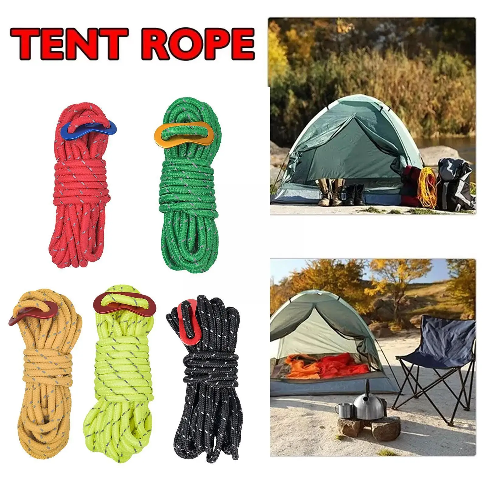 

4M Reflecterende Wind Touw Met Gesp Richter Winddicht Paracord Paraplu Lijn Camping Touw Tent Tent Rescue Strop Accessoires X5F4