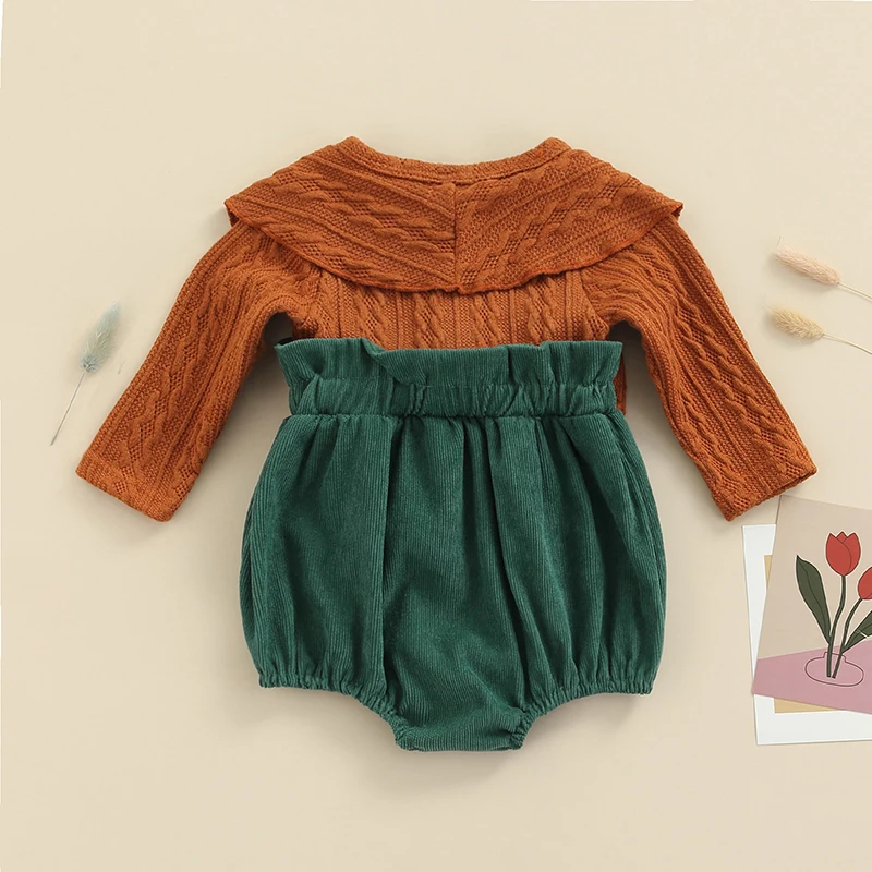 

Детский короткий комбинезон с длинным рукавом и круглым вырезом