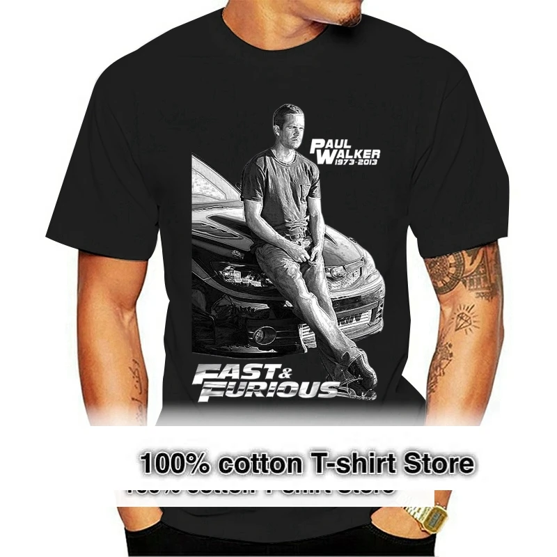 

MoonArt-T-Shirt Paul Walker Street Racing Fast N Furious T-Shirt For Men Black