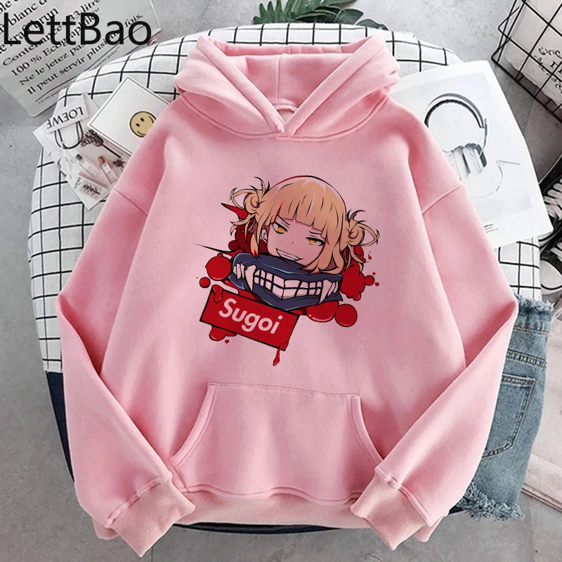 

Katsuki Bakugo Shoto Deku Printed Hoodies My Hero Academia Hood Boku No Hero Academia Japanese Anime Kawaii Pink Pullover Tops