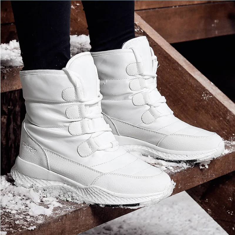 

New Women Casual Winter Snow Boots Plush Comfortable Ankle Boots Warm Short Snow Boot High Wedge Shoes Ladies Winter Plus Size
