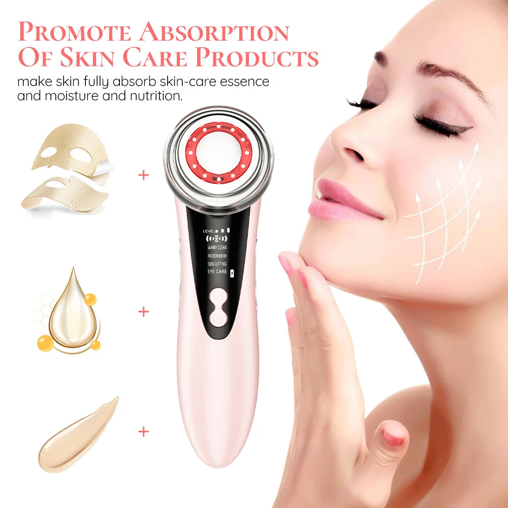 

Beauty Skin Rejuvenation Device Clean Face Anti Aging Wrinkle Removal LED Electric Facial Skin Care Massager Lifting Tighten