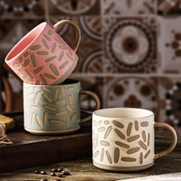 creative cup couple ceramic cup retro style japanese coarse pottery mugs office coffee cups home breakfast mug