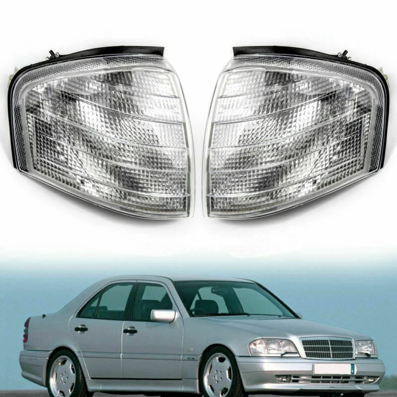 

for Mercedes Benz C Class W202 1994-2000 Pair Corner Lights Turn Signal Lamps 2028261143 2028261243