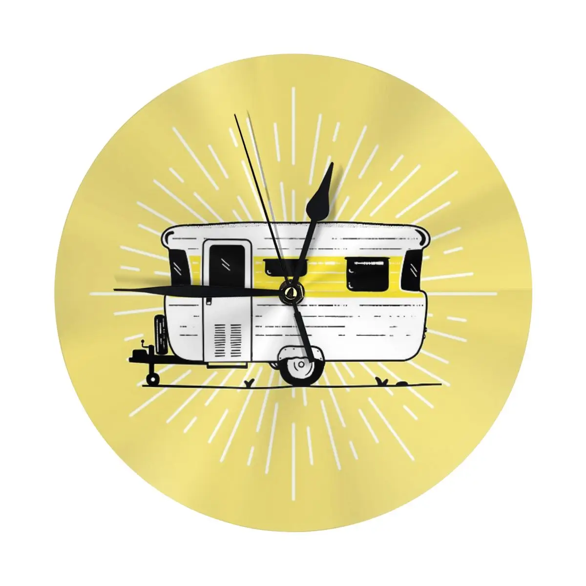 Иллюстрация фургона Viscount-желтые настенные часы украшение комнаты круглые