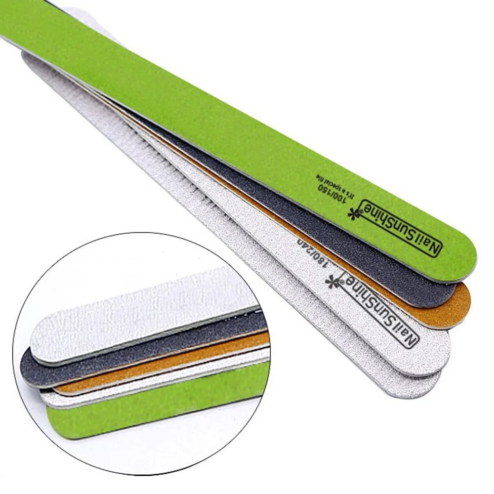 Пилочки для ногтей разноцветные 80/320 дюйма деревянная Толстая наждачная бумага