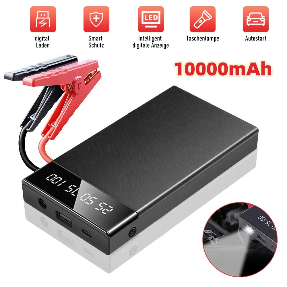 

400A 10000mAh 12V Car Jump Starter Emergency Start Power Supplywith LED Display USB QC3.0 Portable Car Booster Pack for Various