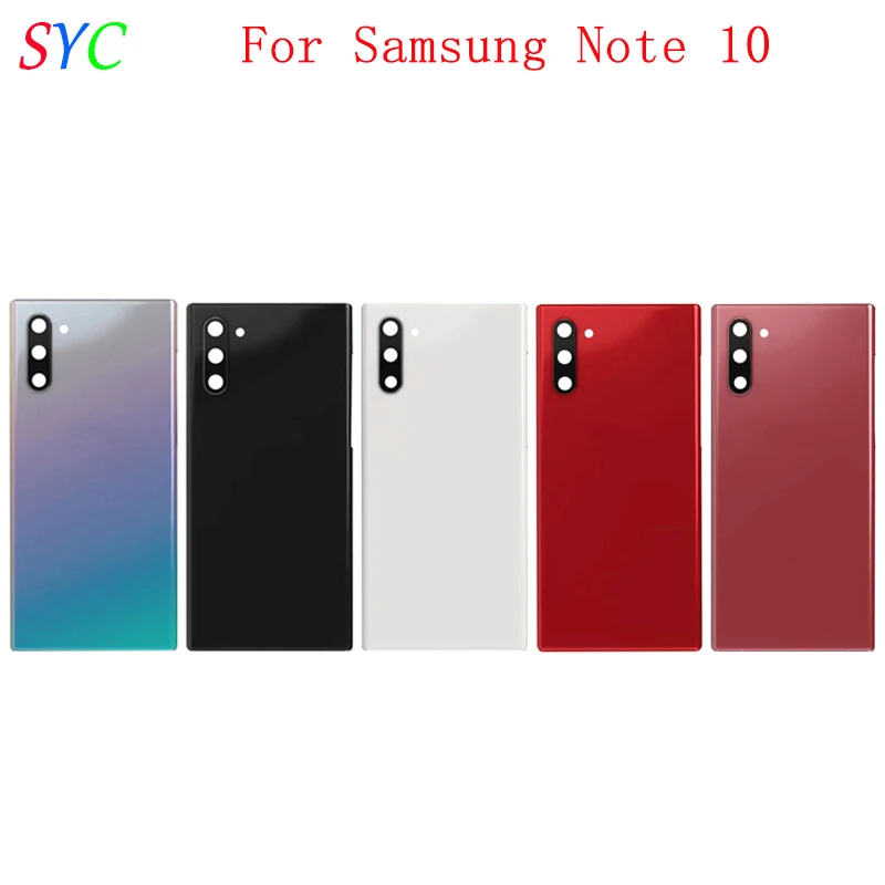 

Rear Door Battery Cover Housing Case For Samsung Note 10 N970F Back Cover with Camera Lens Logo Repair Parts